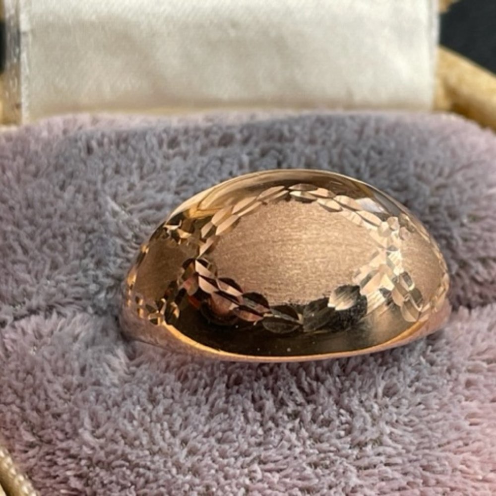 Vintage 14K gold ring polished & brushed gold - Picture 4 of 8